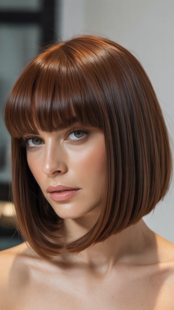 Blunt Cut Bob with Heavy Fringe