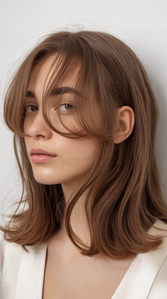 Medium Hair With Korean-Style See-Through Bangs