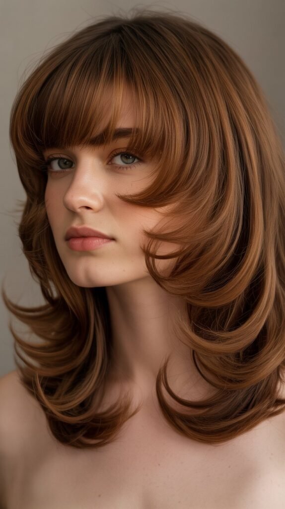 Rounded Layers with Arched Bangs