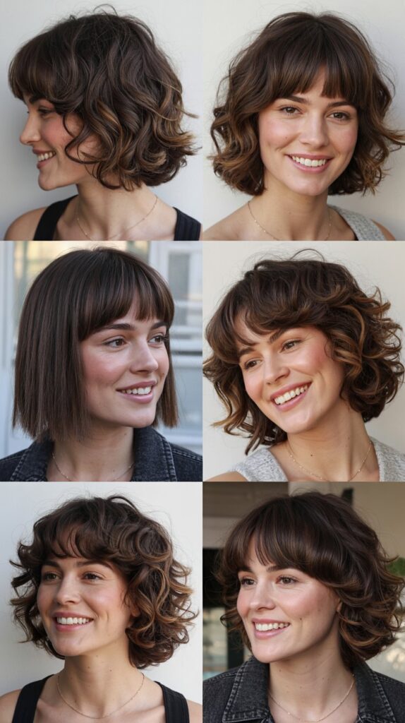 30 Stunning Medium Haircuts With Bangs for Thin Hair That Add Fullness 18 Shaggy Lob with Birkin Bangs