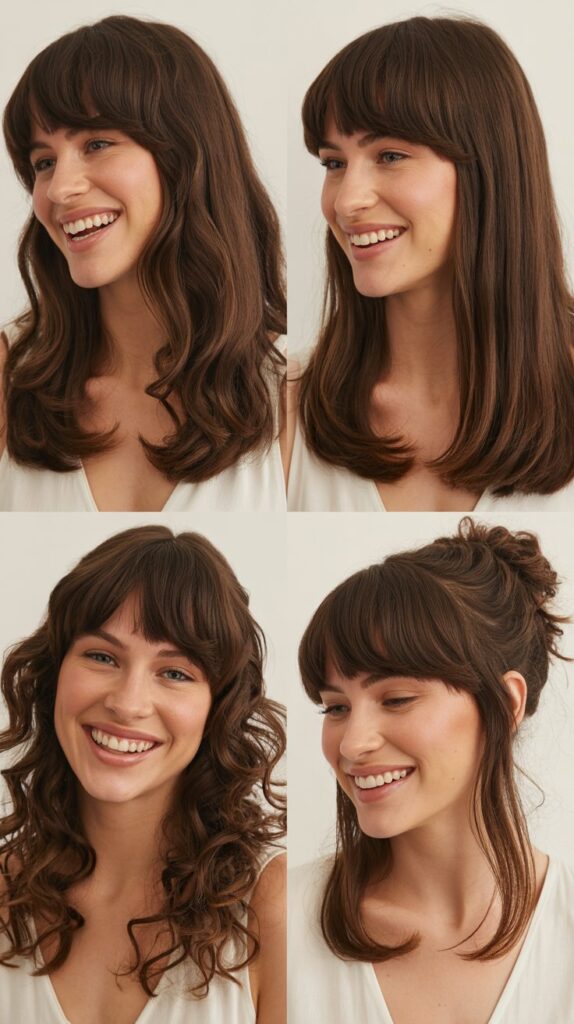 Classic Curtain Bangs With Long Layers