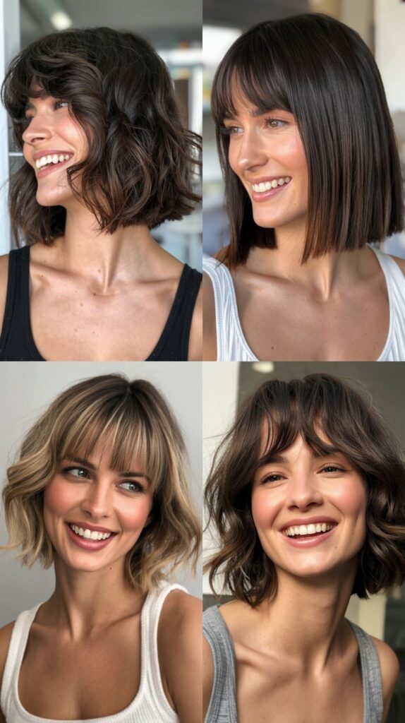 36 Easy-Styling Bob Haircuts With Long Bangs for Busy Days 36 Bohemian Bob With Long Flowing Bangs