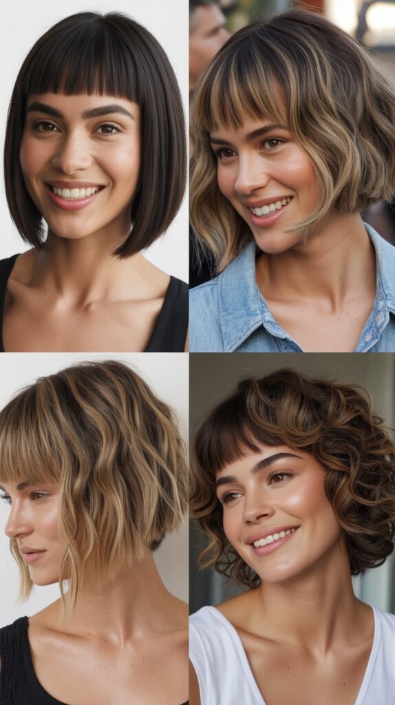 Inverted Bob With Long Angular Bangs