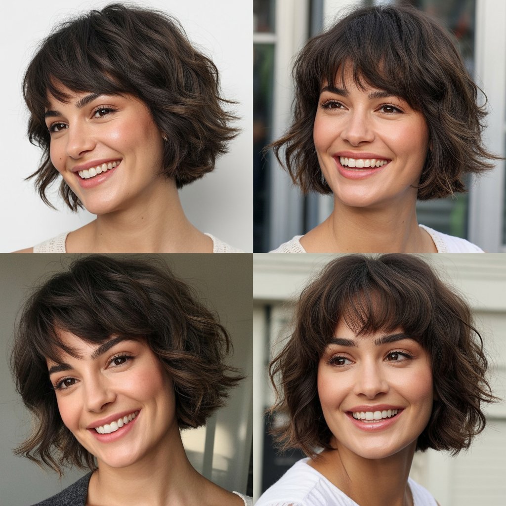 Piece-y Textured Bob with Angled Fringe