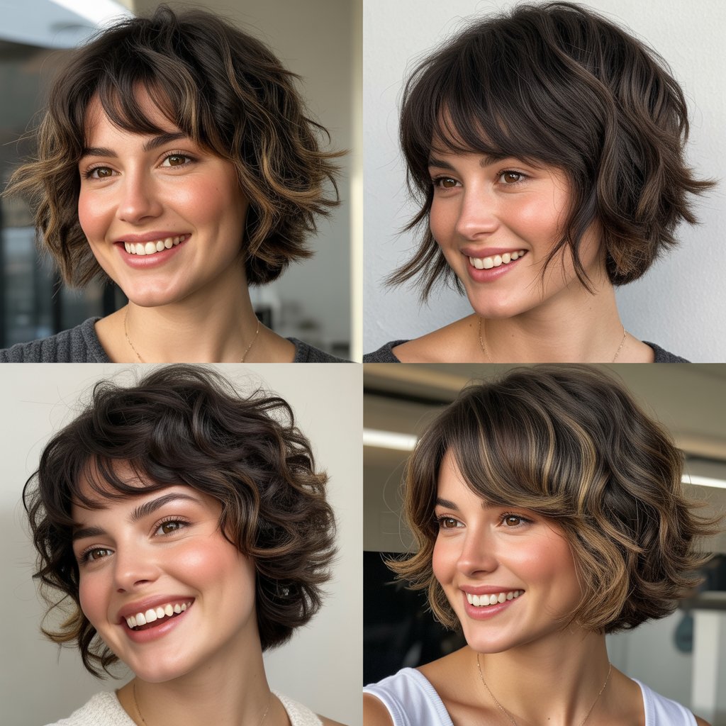 a stylish 4 panel collage showcasing a