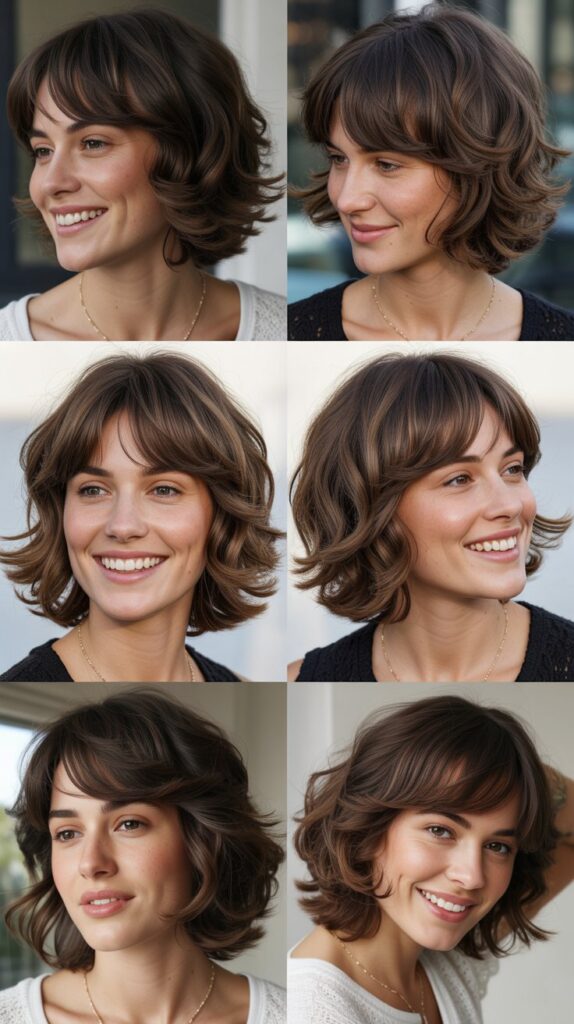 Natural Layers with Grown-Out Bangs