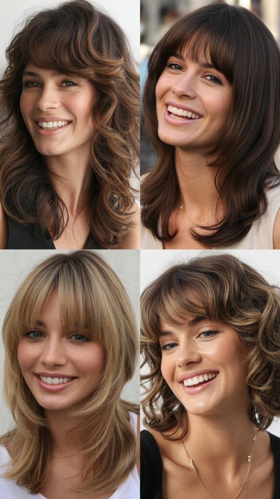 Feathered Layers with Long Bangs