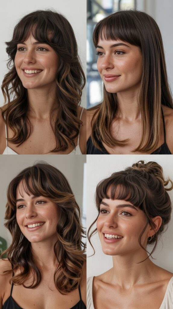 V-Cut Layers with Baby Bangs