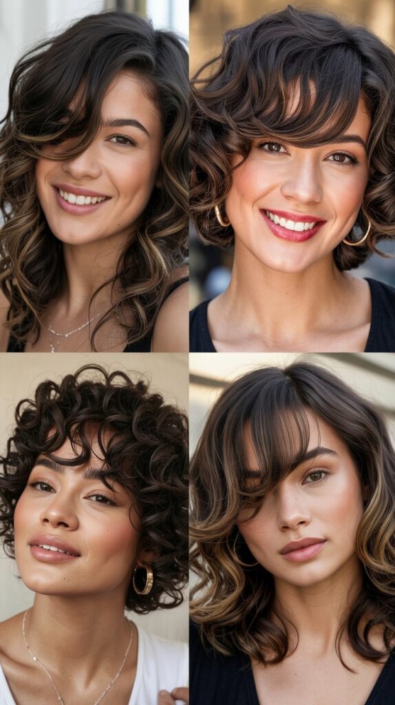 Textured Layers with Swooped Side Bangs