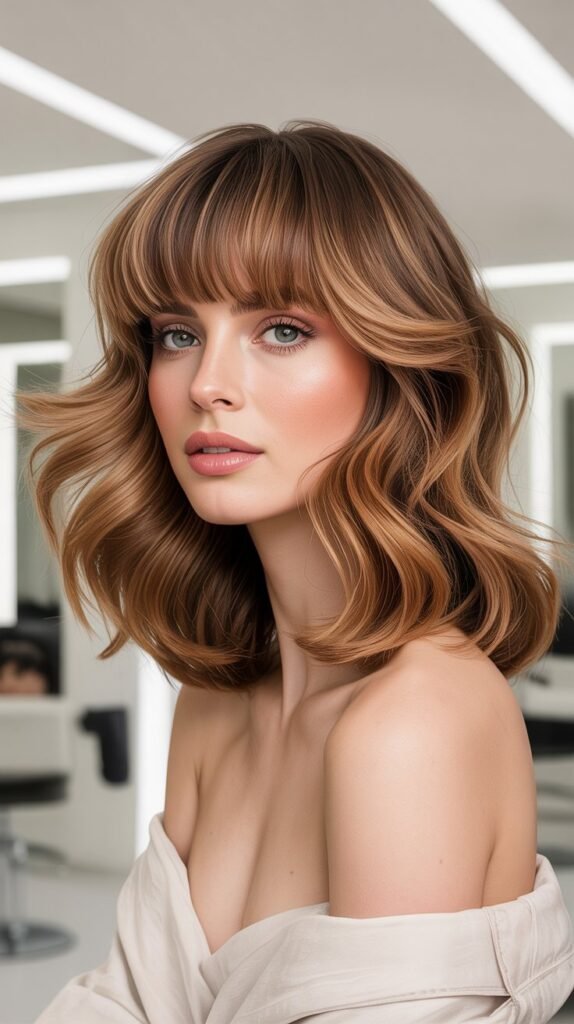 Voluminous Blown-Out Bangs