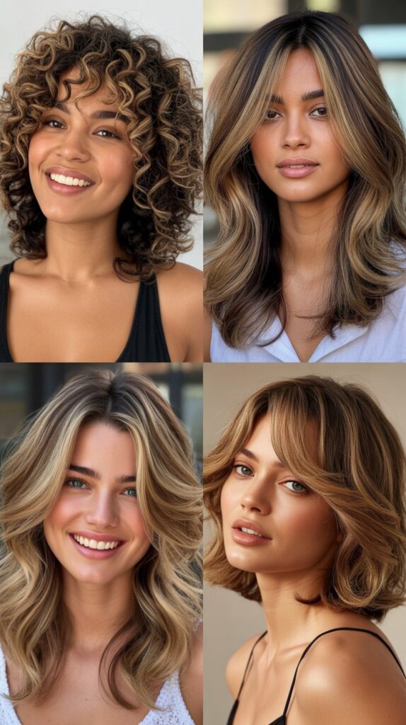 Layered Hair with Highlights and Lowlights