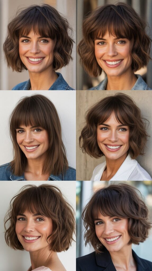 Shaggy Lob with Bardot Bangs