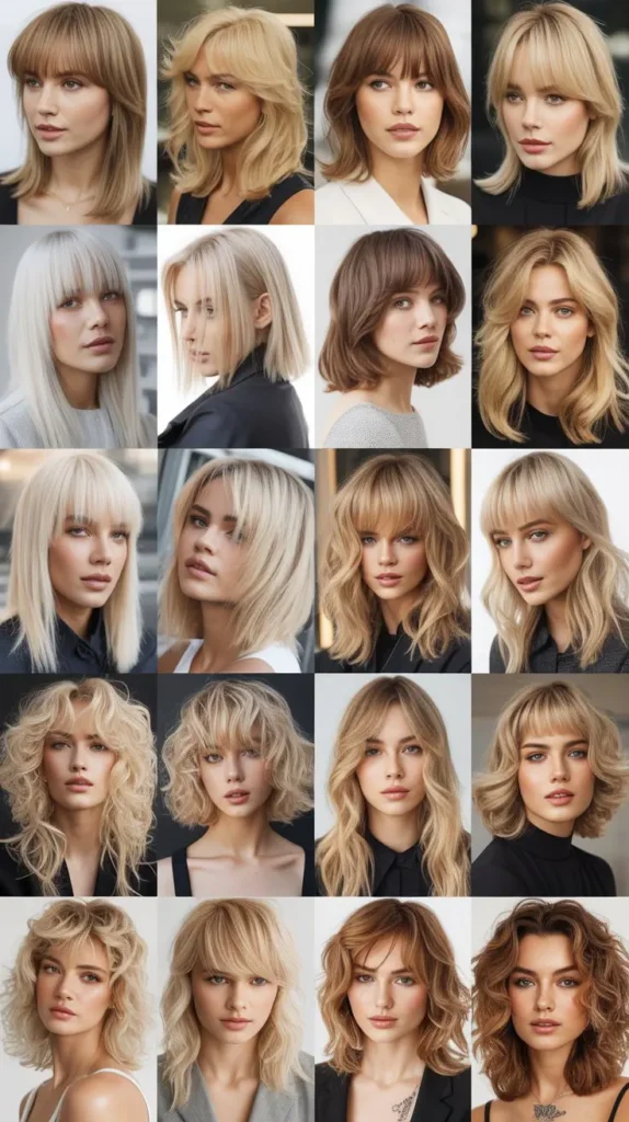 27 Gorgeous Medium-Length Blonde Hairstyles with Bangs to Try Now