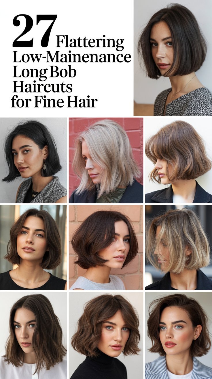 27 Flattering Low-Maintenance Long Bob Haircuts for Fine Hair