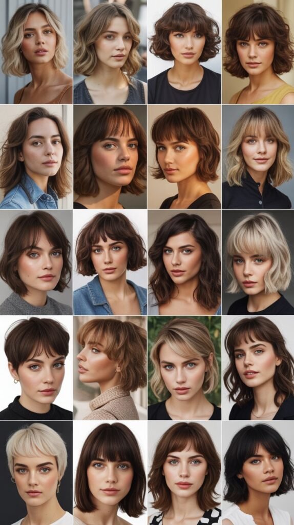 33 Flattering Medium Haircuts With Bangs for Round Faces