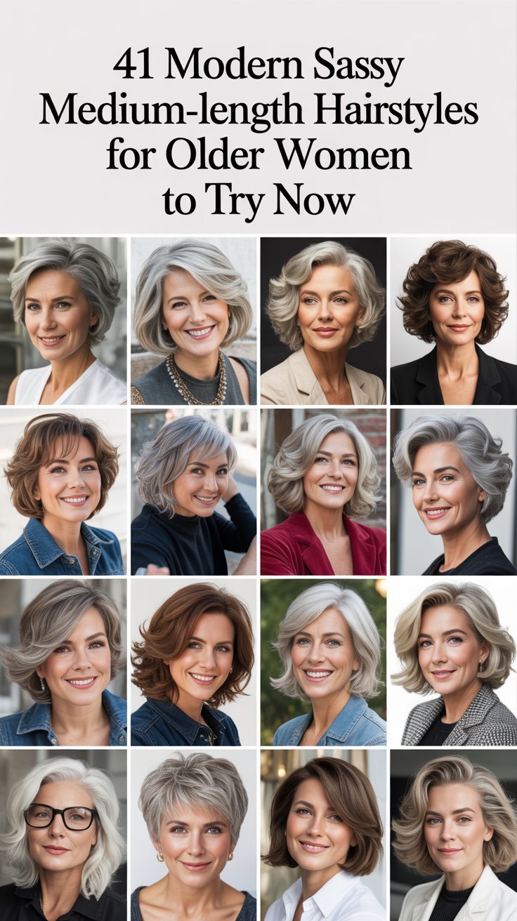 41 Modern Sassy Medium-Length Hairstyles for Older Women to Try Now