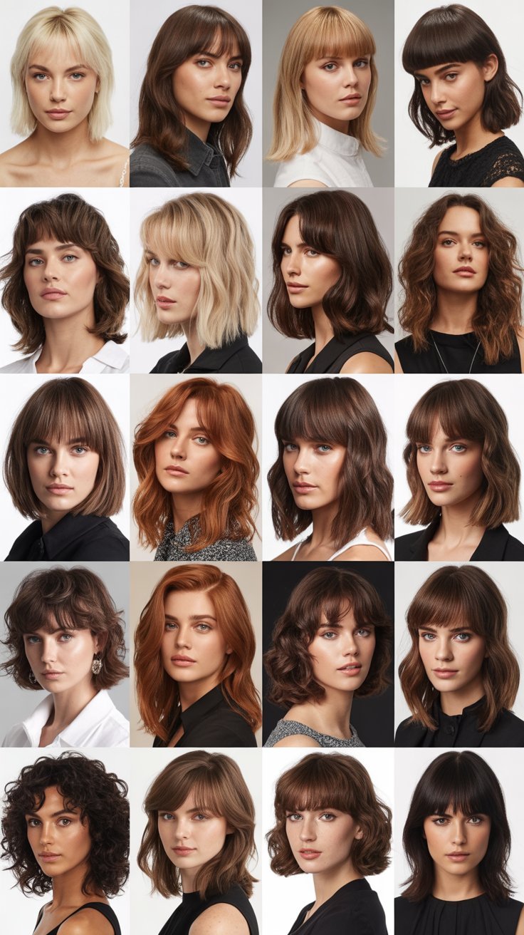 43 Most Beautiful Medium Haircuts With Bangs You'll Love