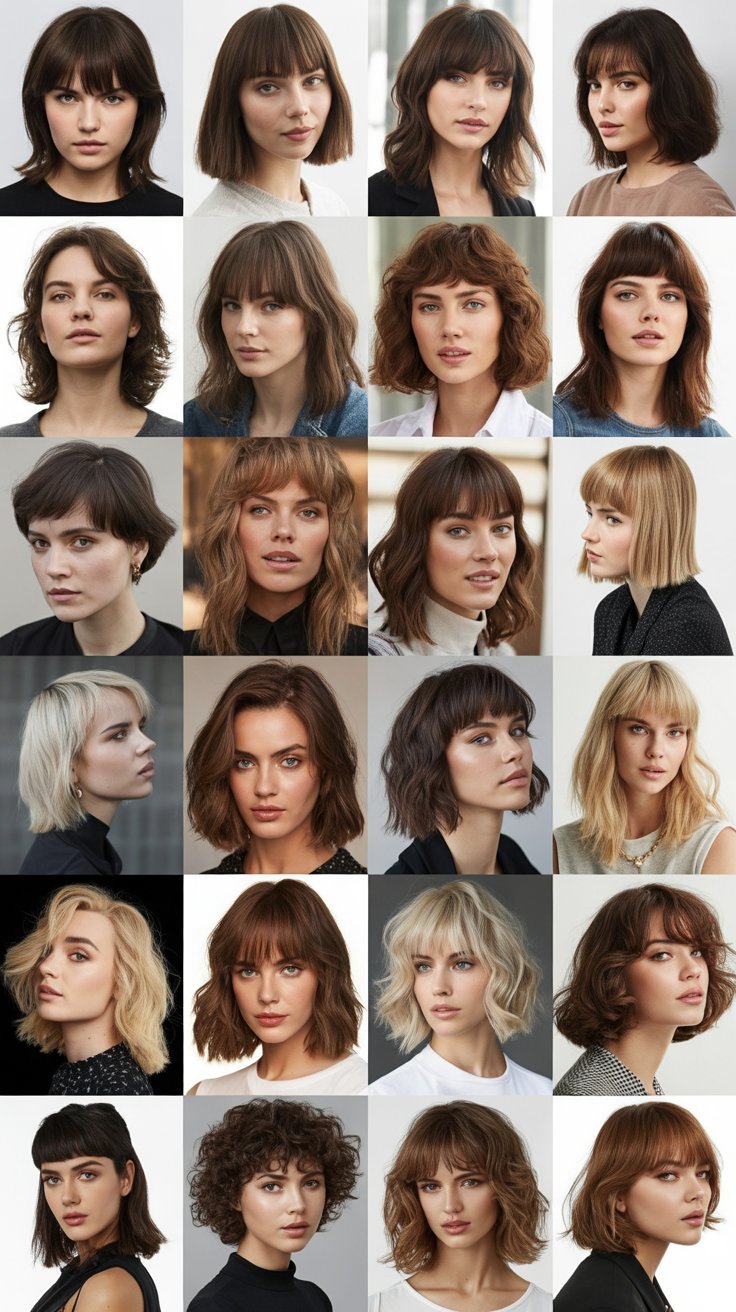 45 Fresh & Modern Medium Haircuts With Bangs for Women