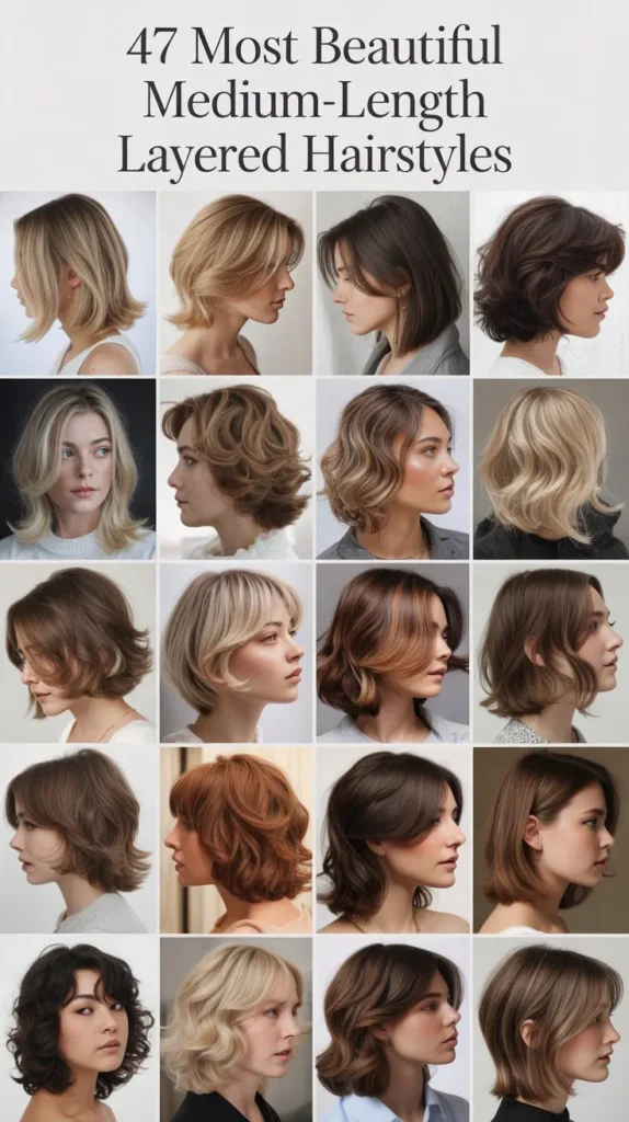 47 Most Beautiful Medium-Length Layered Hairstyles