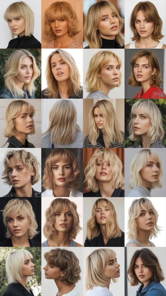 35 Stunning Medium-Length Blonde Haircuts with Layers and Curtain Bangs