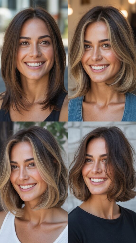 Long Layered Bob with Middle Part
