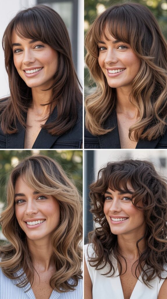 Side-Swept Bangs With Graduated Layers