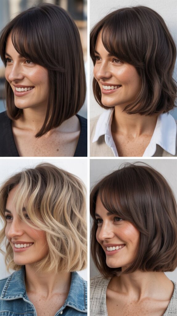 Sleek Long Bob With Side Bangs