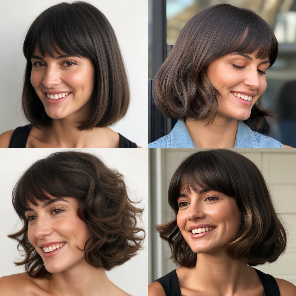 Classic Lob with Modern Bangs
