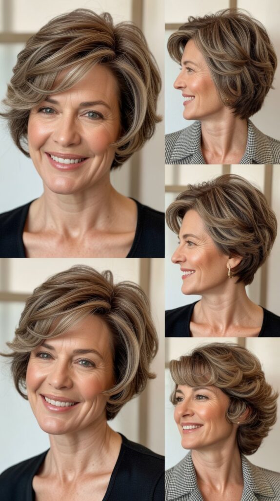 37 Fresh Short Bob Ideas for Women 50+ with Delicate Hair 3 Stacked Bob with Volume at the Crown