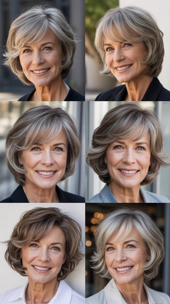 The Layered Bob with Wispy Bangs