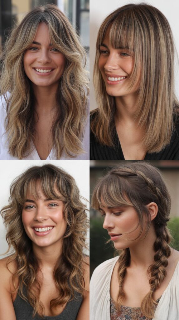Bohemian Layers With Long Curtain Bangs
