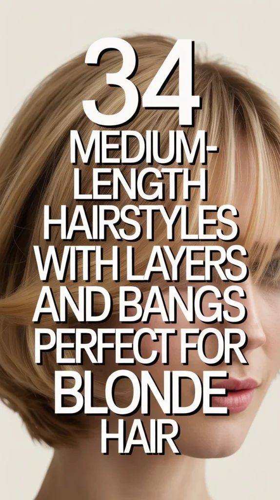 34 Medium-Length Hairstyles with Layers and Bangs Perfect for Blonde Hair
