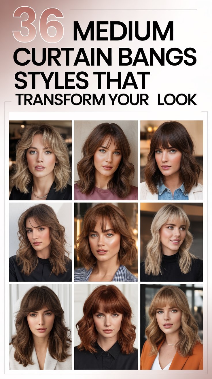 36 Medium Curtain Bangs Styles That Transform Your Look