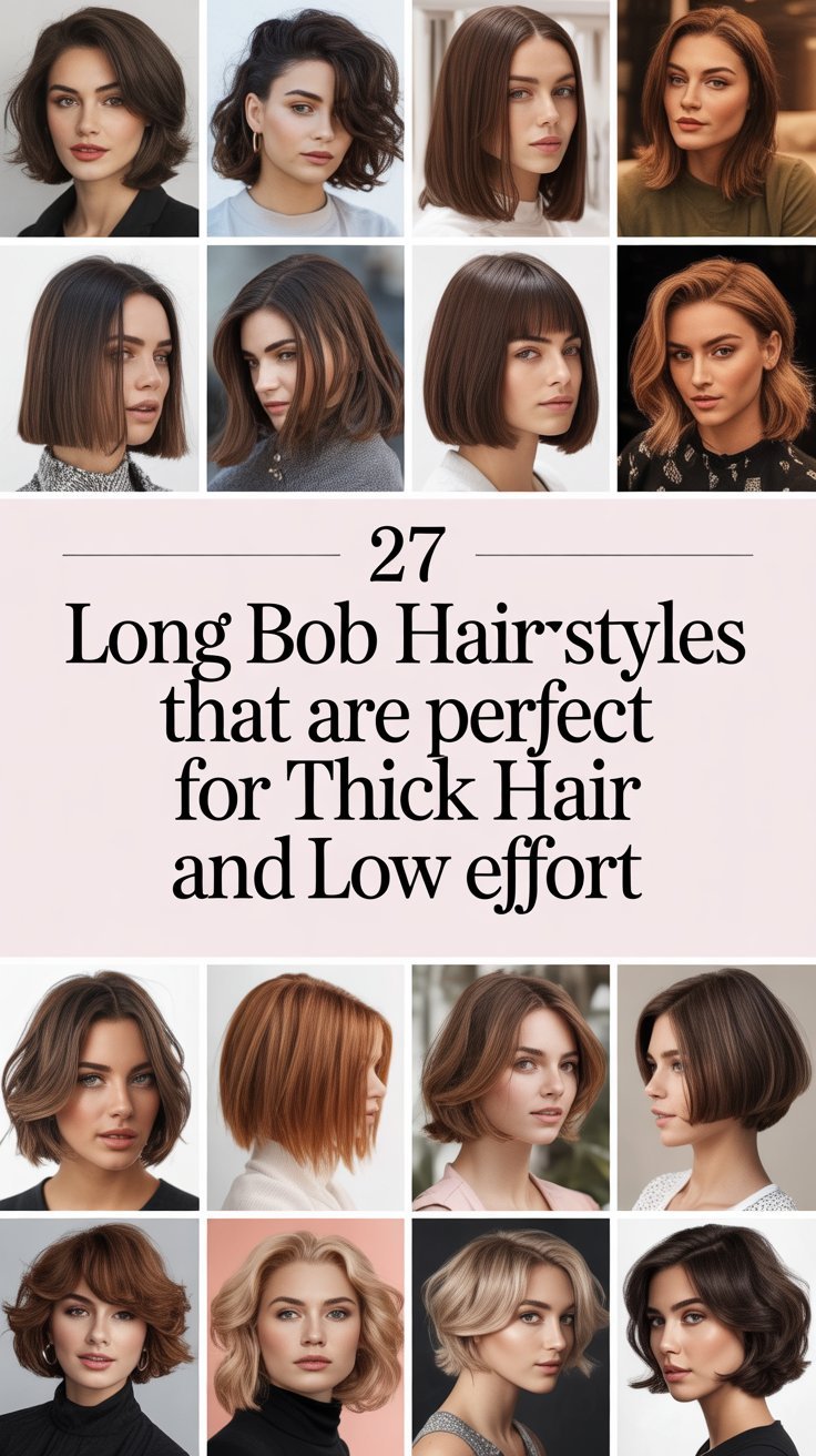 27 Long Bob Hairstyles That Are Perfect for Thick Hair and Low Effort