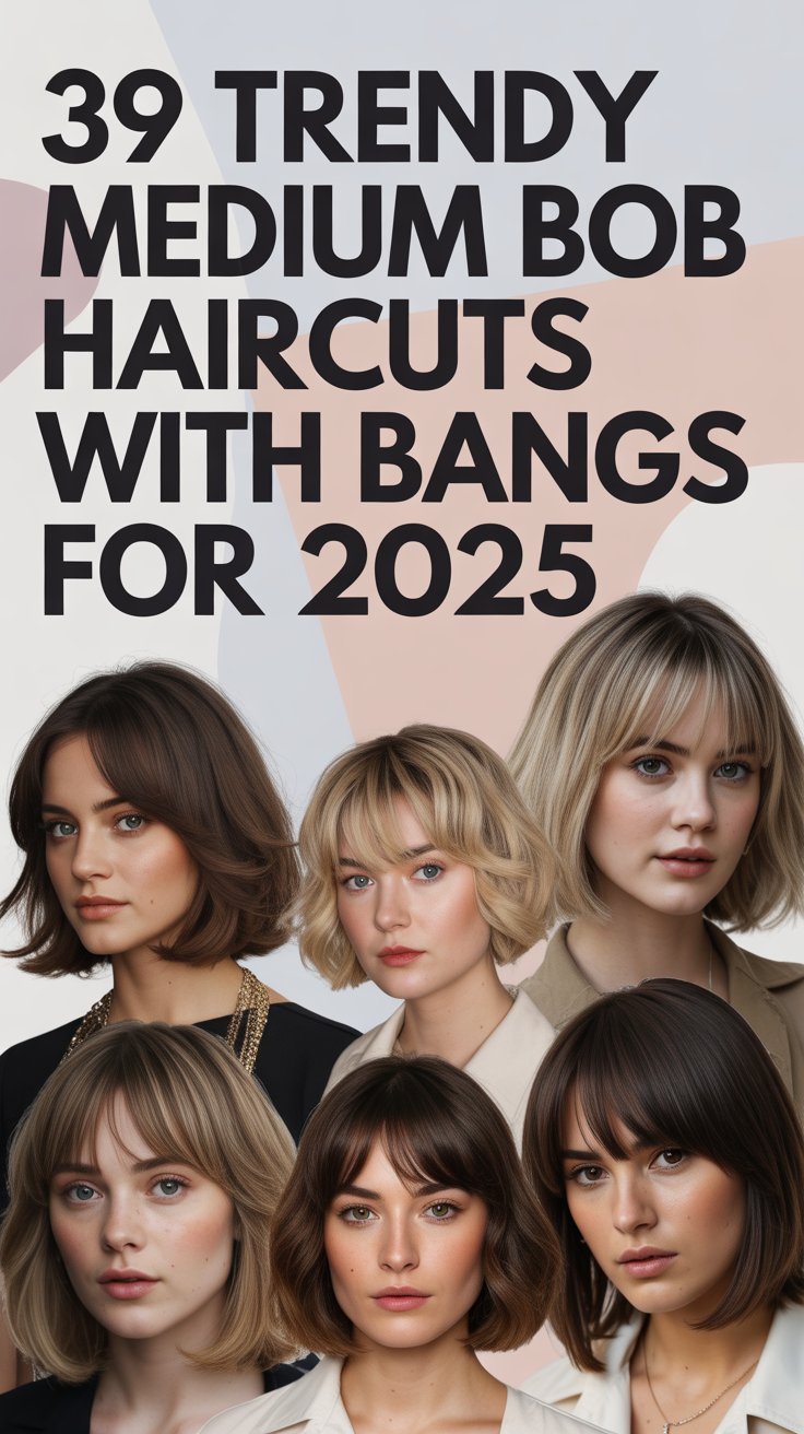 39 Trendy Medium Bob Haircuts With Bangs for 2025