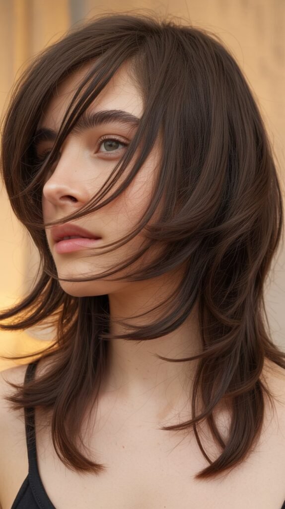 Asymmetric Bangs with Uneven Layers