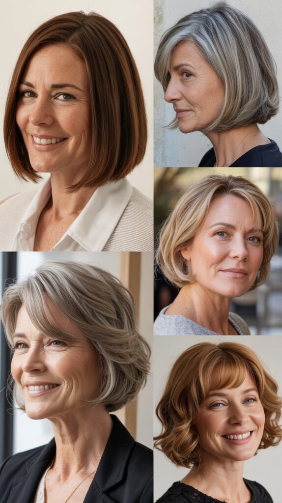 42 Soft and Elegant Bob Styles for Fine, Thin Hair After 50 14 Side-Parted Bob
