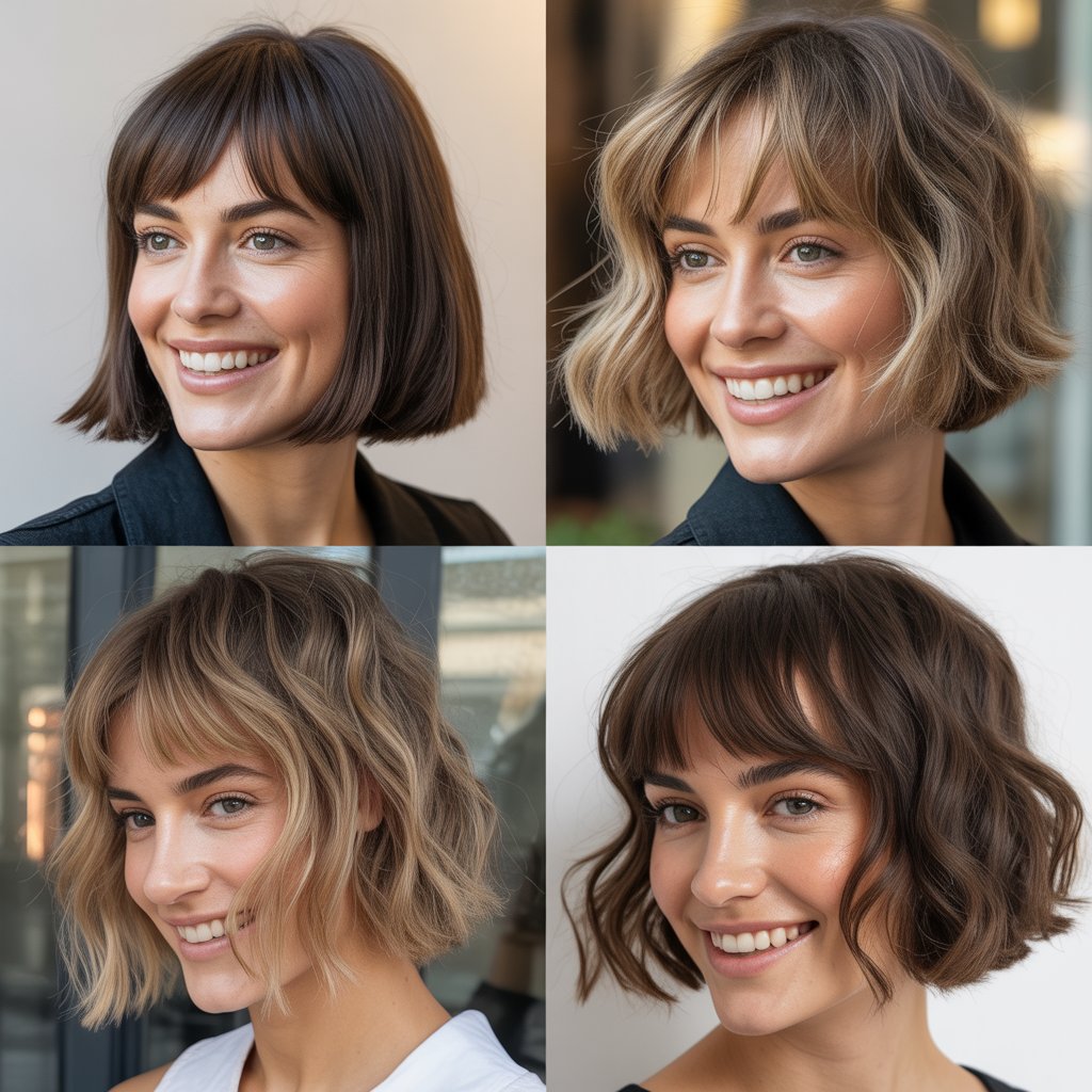 Graduated Bob with Wispy Bangs (Lob Variation)