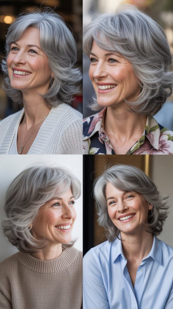 30 Youthful Medium-Length Hairstyles for Women Over 70 You'll Want to Copy 25 The Textured Midi with Razored Ends