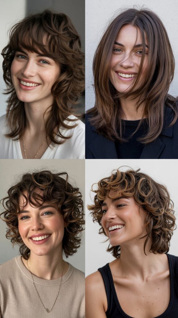 50 Long Layered Haircuts to Try—Front & Back Views 42 Layered Wolf Cut