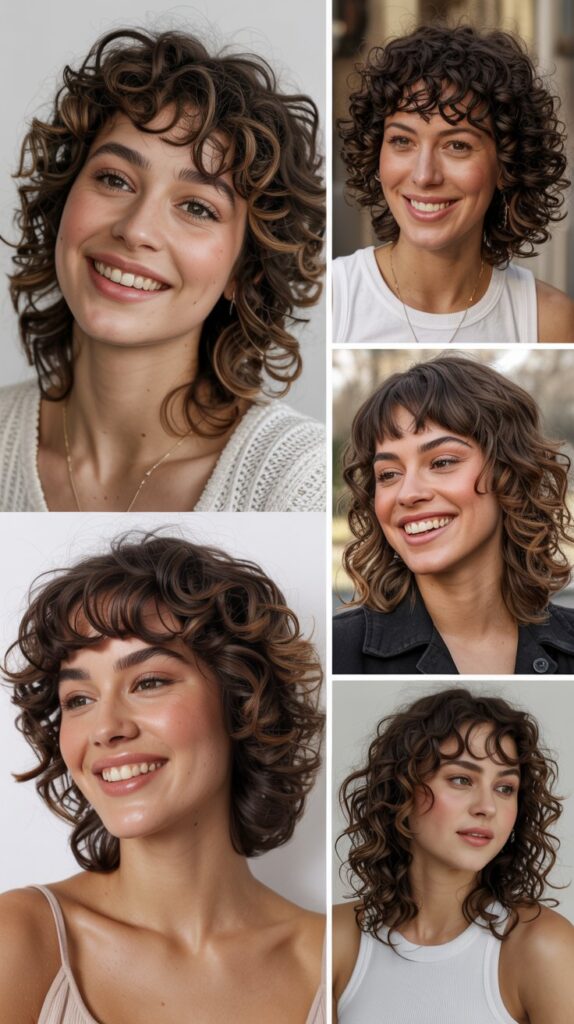 Curly Shag with Curly Bangs