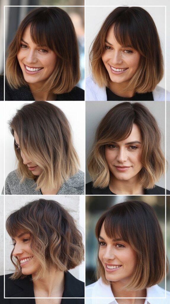 Ombre Lob with Swoopy Bangs