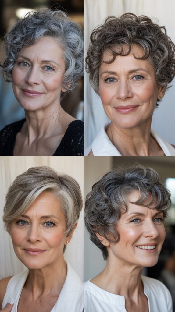 31 Trendy Hairstyles for Women Over 60 That Make You Look Younger 28 Curly Pixie Cut