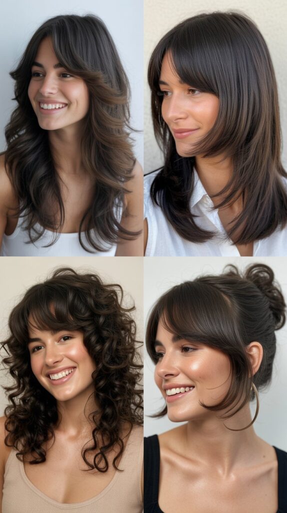 Beveled Layers with Side-Part Bangs