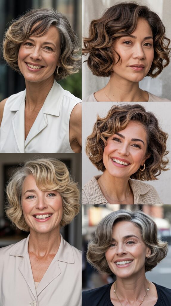 42 Soft and Elegant Bob Styles for Fine, Thin Hair After 50 11 Wavy Bob