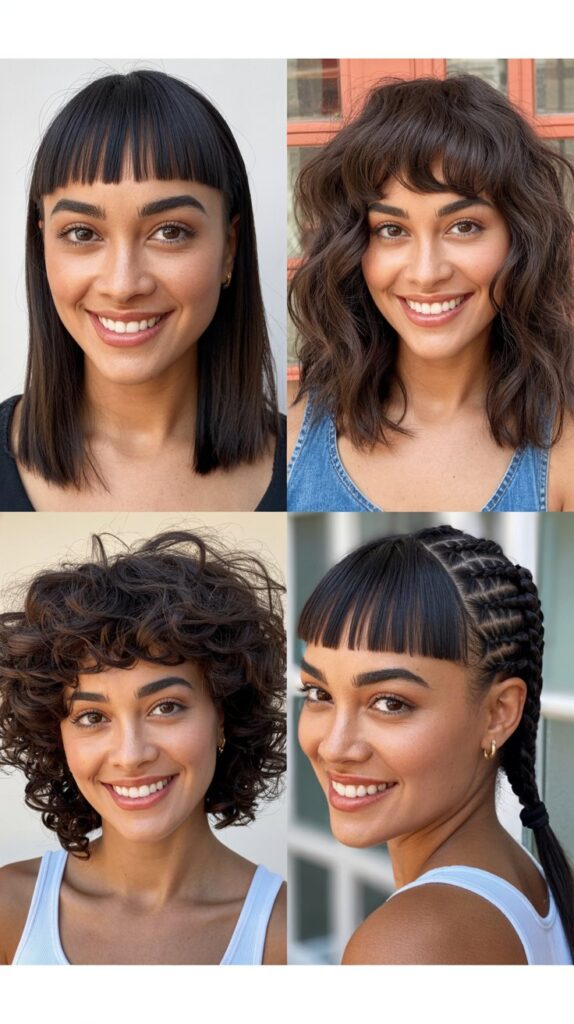  Midi-Length Cut with Choppy Micro Bangs