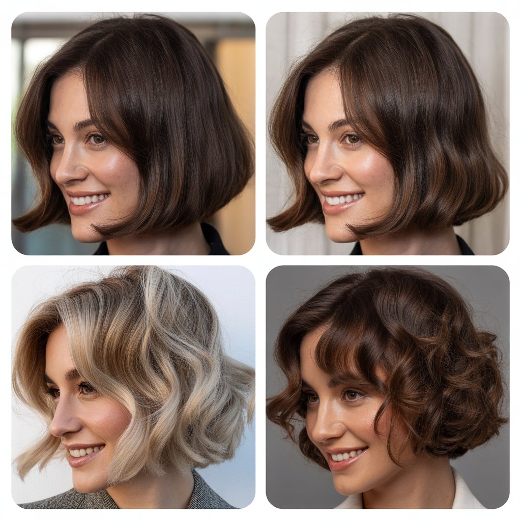 Inverted Bob with Long Side-Swept Fringe
