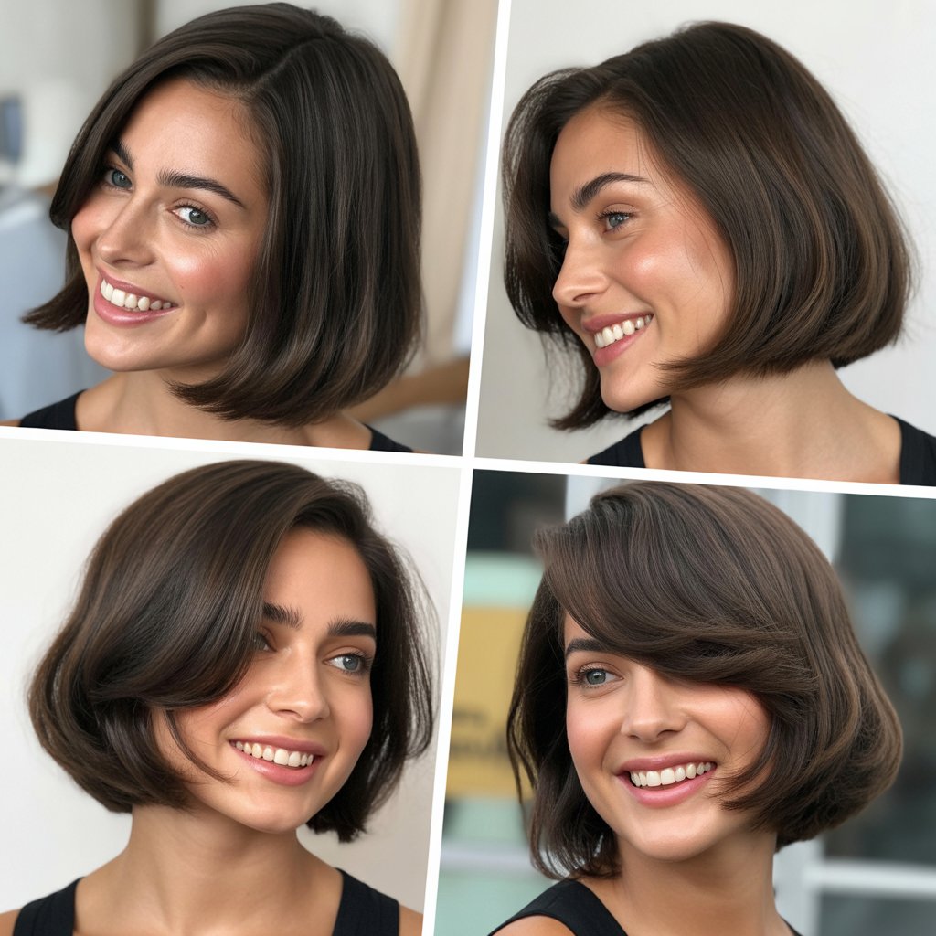 Polished Bob with Graduated Side Fringe