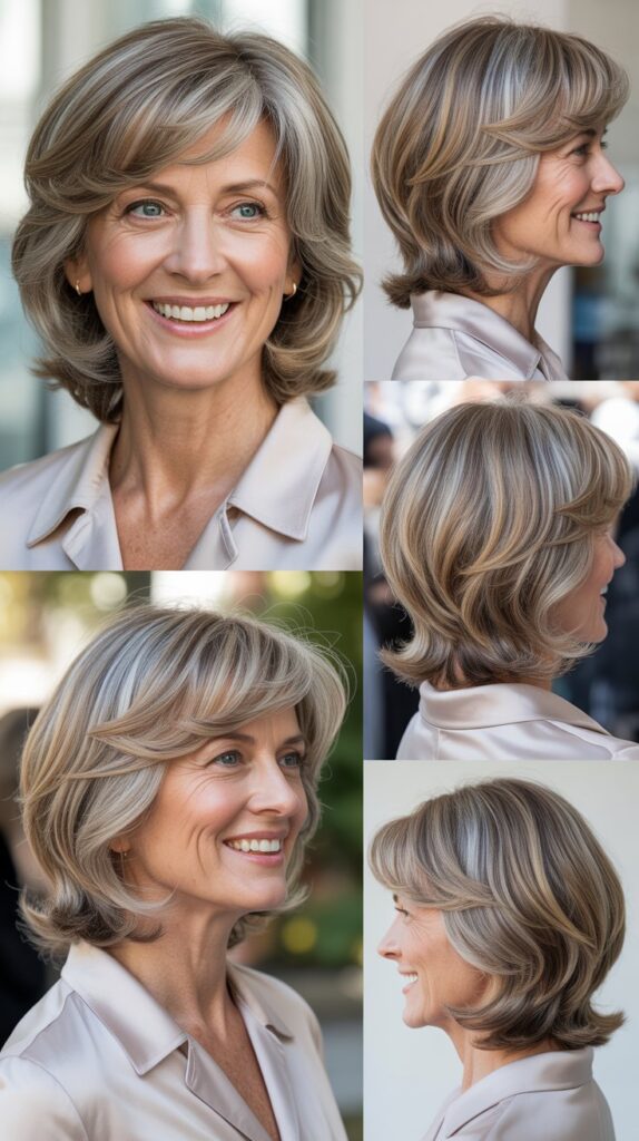 30 Youthful Medium-Length Hairstyles for Women Over 70 You'll Want to Copy 28 The Layered Cut with Balayage