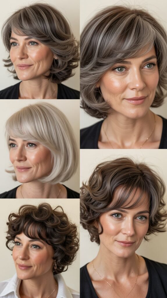 Heavy Side Bangs with Angled Layers